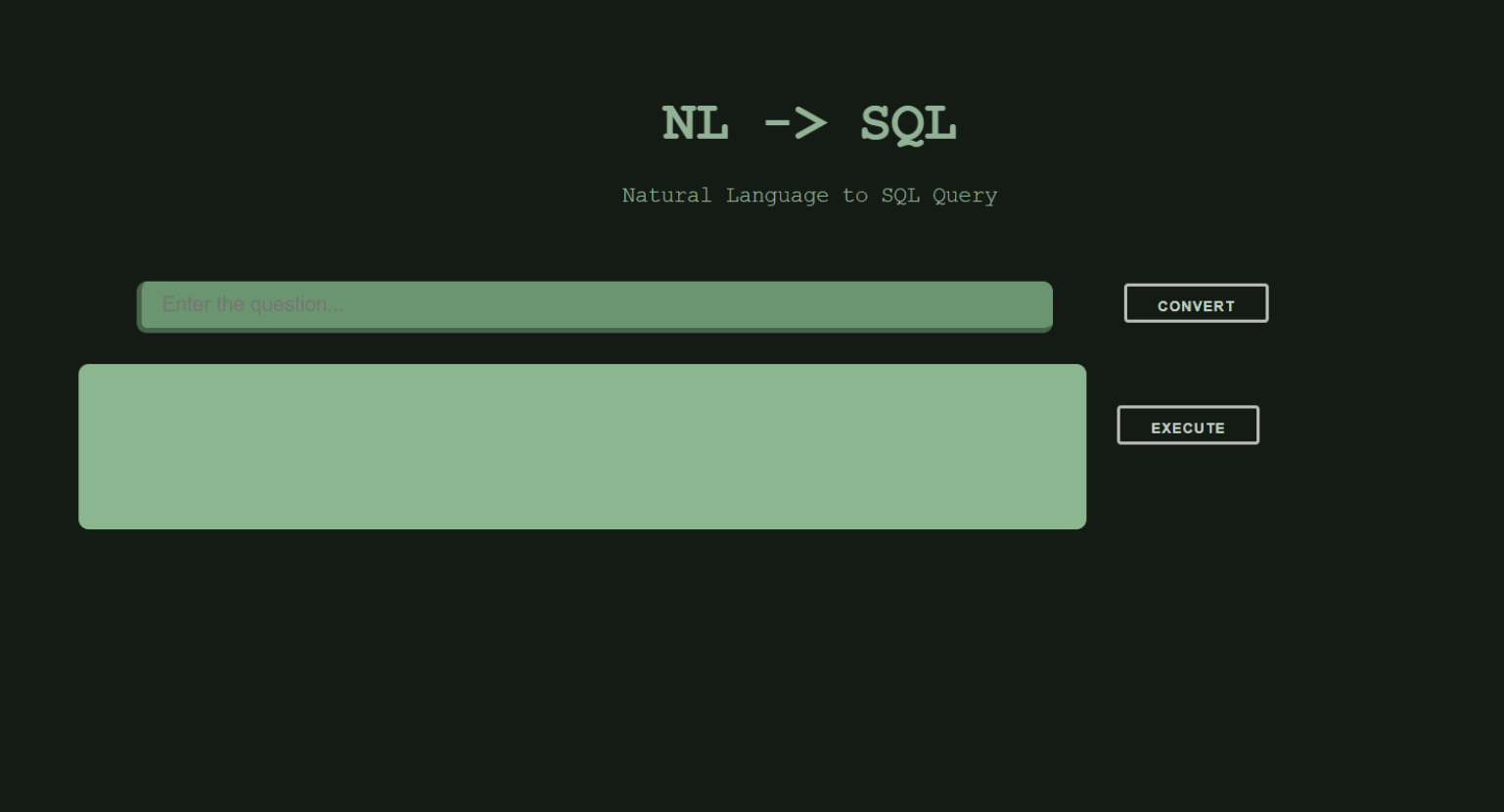 Natural Language to SQL